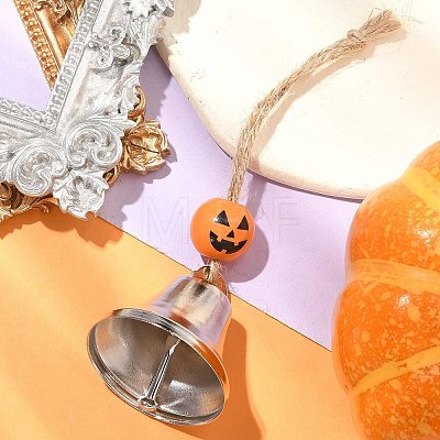 Halloween Iron Bell Hanging Ornaments HJEW-JM02463-1