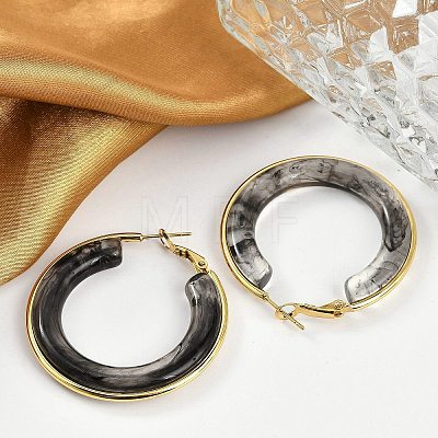 304 Stainless Steel Hoop Earrings For Women EJEW-B113-02G-02-1