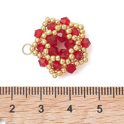 Imitate Austrian Crystal Bicone Glass & Seed Glass Pendants PALLOY-MZ01304-02-1