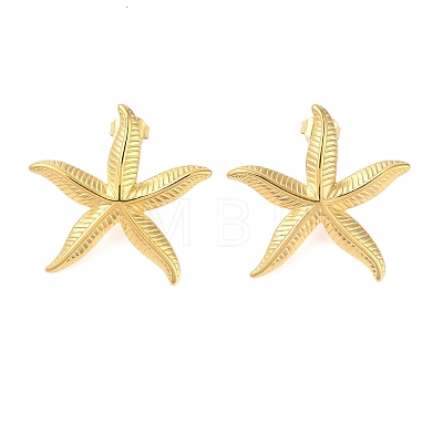 304 Stainless Steel Stud Earrings for Women EJEW-P289-01A-G-1