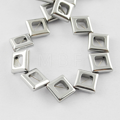 Non-magnetic Synthetic Hematite Beads Strands G-Q886-13x13mm-M-1