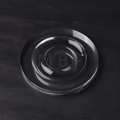 Flat Round Transparent Acrylic Single Bracelet/Bangle Display Tray BDIS-I003-01D-1