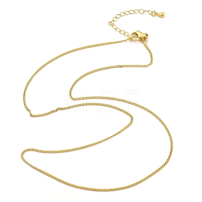 Brass Curb Chain Necklaces for Women NJEW-D302-50G-1