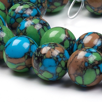Synthetic Turquoise Beads Strands TURQ-G832-03-14mm-1