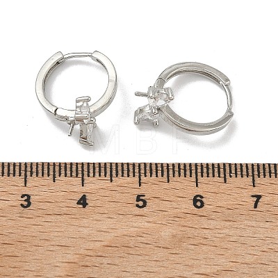 Brass Micro Pave Clear Cubic Zirconia Earring Findings KK-D226-04P-1