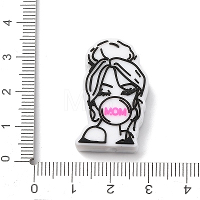 Mother's Day Silicone Focal Beads SIL-G013-01K-1
