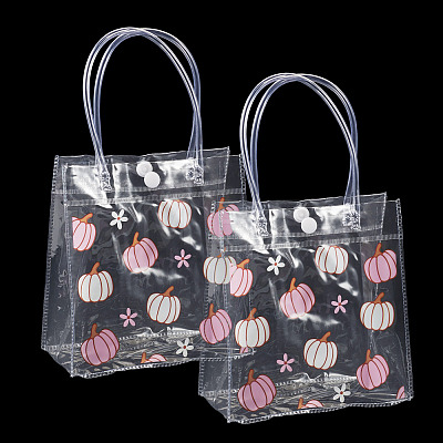 Rectangle Transparent Printed PVC Plastic Gift Tote Bags ABAG-TADJ0002-002A-1