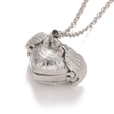 Alloy Multi Picture Photo Heart Locket Pendant Necklace for Women NJEW-M191-02P-1