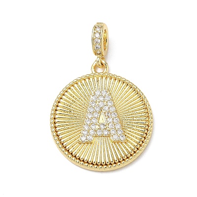 Brass Micro Pave Clear Cubic Zirconia Pendants KK-L253-17G-A-1