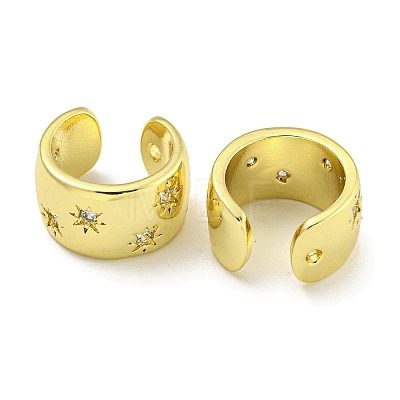 Brass Cuff Earrings EJEW-C104-082G-1