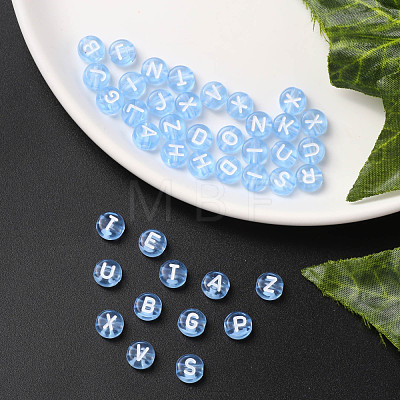 Transparent Cornflower Blue Acrylic Beads TACR-YW0001-08D-1