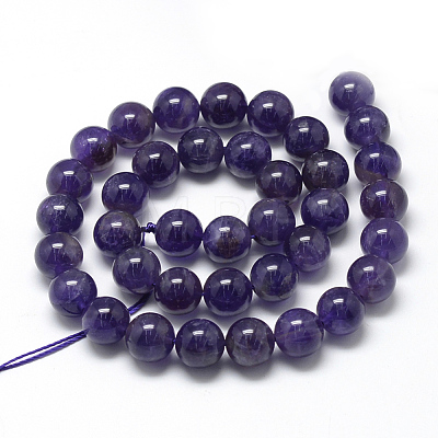 Natural Amethyst Beads Strands X-G-R446-10mm-21-1