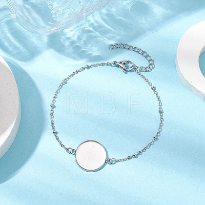 304 Stainless Steel Round Cabochon Setting Bracelets BJEW-JB11089-02-1