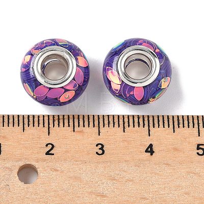 Transparent Resin Rondelle European Beads RESI-S023-34-1