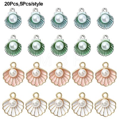 20Pcs 4 Styles Alloy Pendants ENAM-YW0004-03-1