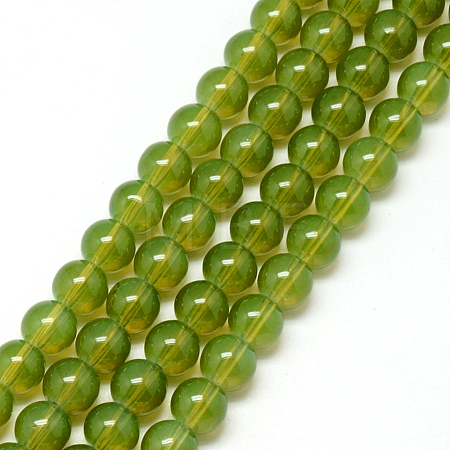 Baking Paint Glass Beads Strands X-DGLA-Q023-8mm-DB21-1