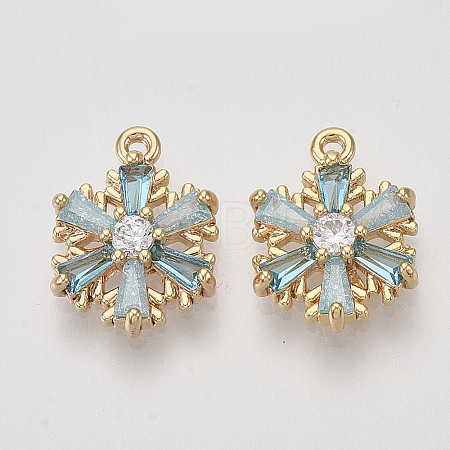 Brass Cubic Zirconia Charms X-ZIRC-S064-019-1