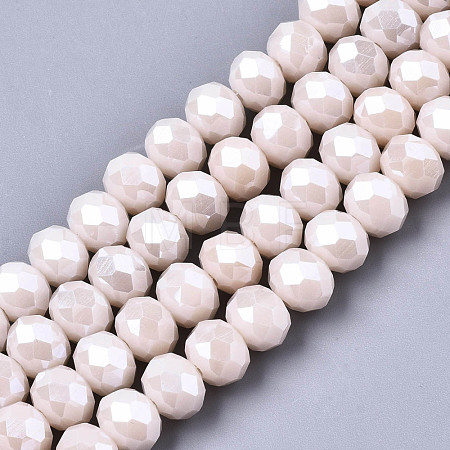 Electroplate Glass Beads Strands EGLA-A034-P6mm-A19-1