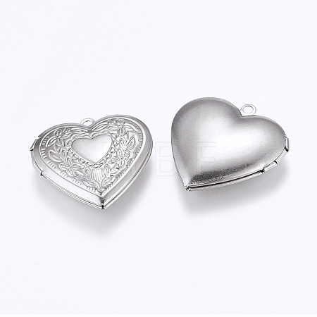 Tarnish Resistant 304 Stainless Steel Locket Pendants STAS-E144-020P-1