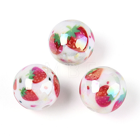 Printed Opaque Acrylic Beads MACR-T048-04D-1