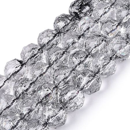 Crackle Transparent Glass Beads Strands GLAA-N063-10mm-02-1