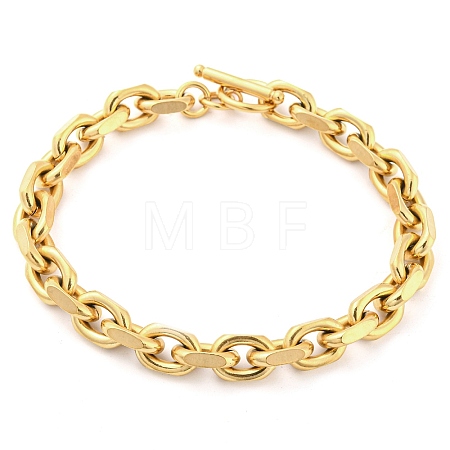 Ion Plating(IP) 304 Stainless Steel Cable Chain Bracelets BJEW-L631-27G-1