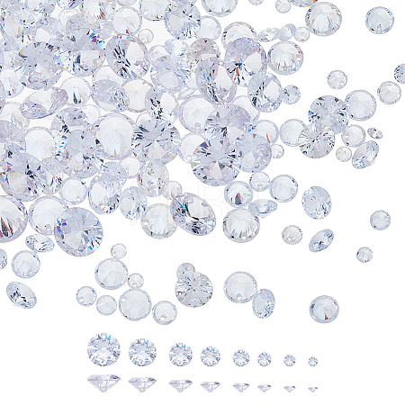 160Pcs 8 Styles Cubic Zirconia Pointed Back Pendants ZIRC-FH0001-52-1