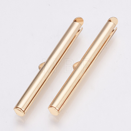 Brass Slide On End Clasp Tubes KK-Q747-11I-KC-1