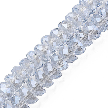 Electroplate Transparent Glass Beads Strands EGLA-N002-37-F04-1
