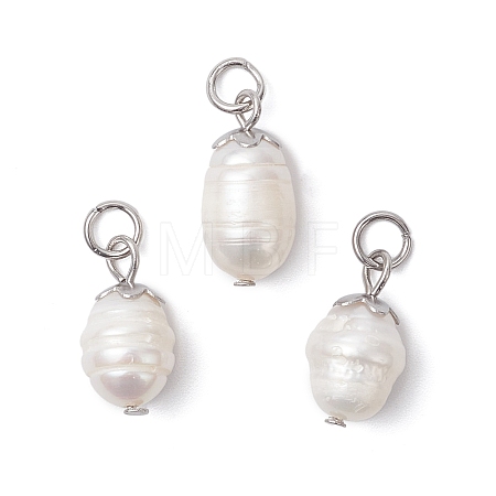 Natural Pearl Pendants PALLOY-JF04618-1