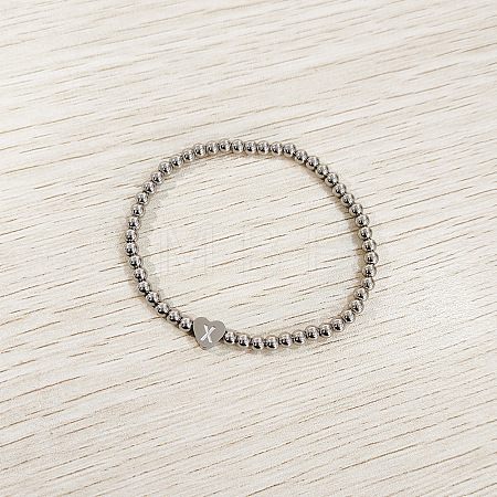 304 Stainless Steel Beads Stretch Bracelets for Women FS-WGC4F34-24-1