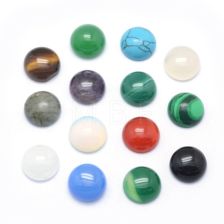 Natural & Synthetic Mixed Gemstone Cabochons G-P393-R-4mm-1