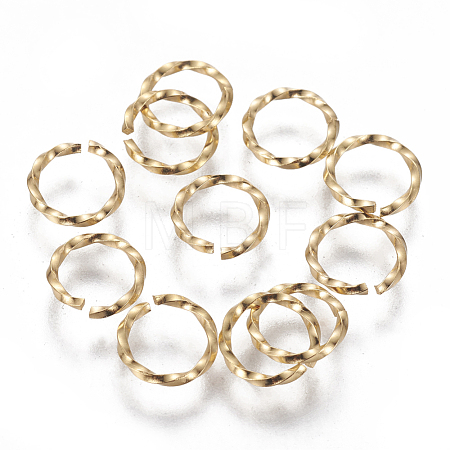 304 Stainless Steel Twisted Open Jump Rings STAS-L233-008C-G-1