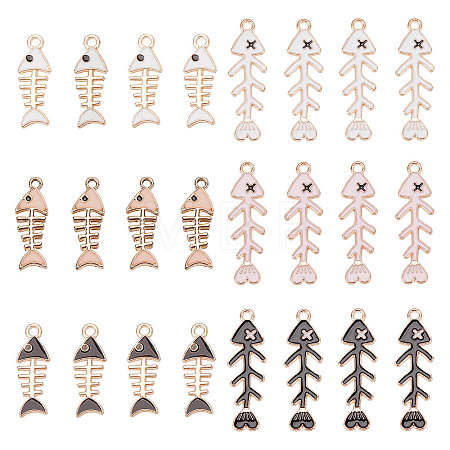 48Pcs 6 Style Alloy Pendants ENAM-SC0003-29-1