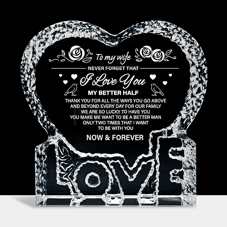 Heart with Word K9 Glass Figurines DJEW-WH0026-003-1