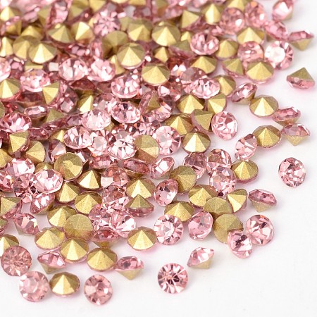Back Plated Grade A Diamond Glass Pointed Rhinestone RGLA-SS16-022-1