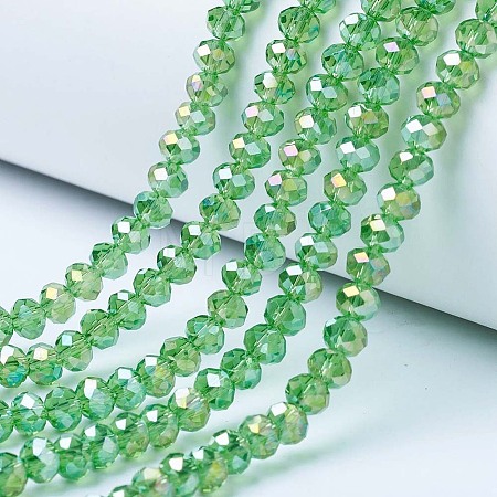 Electroplate Glass Beads Strands X-EGLA-A034-T6mm-B11-1