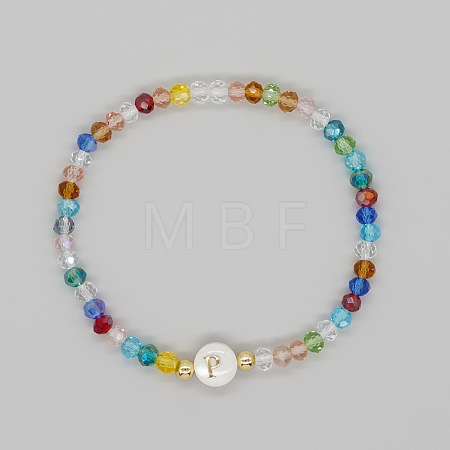 Handmade Bohemian Colorful Faceted Rondelle Glass Beaded Stretch Bracelets UI5654-16-1