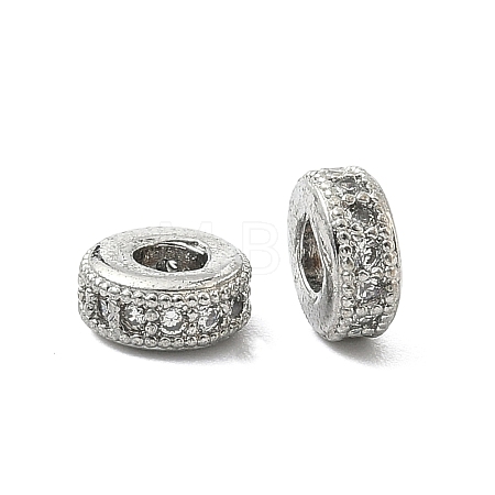 Brass Micro Pave Clear Cubic Zirconia Beads ZIRC-I038-31P-1