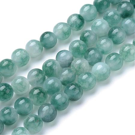Natural Flower Jade Bead Strands G-R345-8mm-47-1