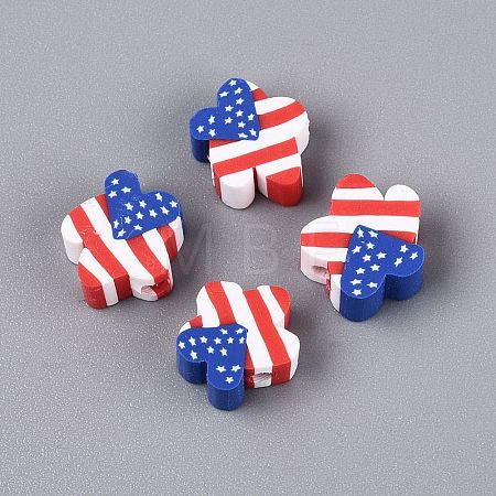 Independence Day Handmade Polymer Clay Beads CLAY-Q253-11A-1
