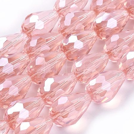 Electroplate Glass Beads Strands EGLA-R008-15x10mm-7-1