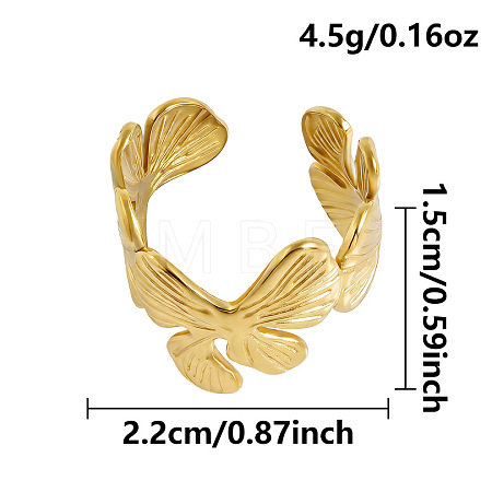 304 Stainless Steel Open Cuff Rings WL7207-2-1