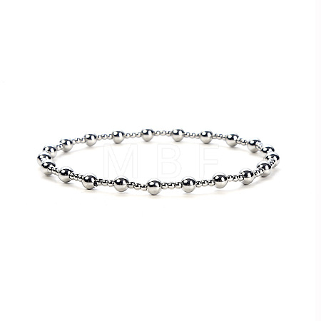 Classic 304 Stainless Steel Ball Chains Stretch Bracelets for Women SB9710-2-1