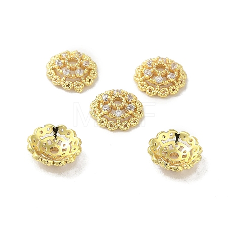 Rack Plating Brass Beads Caps KK-B088-03B-G-1