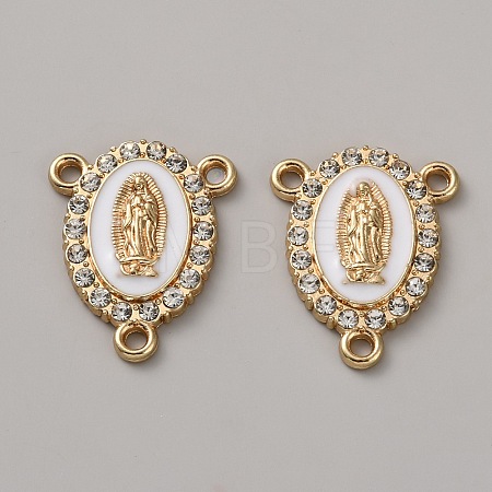 Zinc Alloy Enamel Religion Oval with Virgin Mary Chandelier Component Links FIND-WH0366-384G-01-1