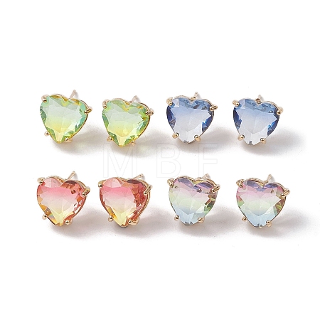 Glass Stud Earring EJEW-C077-04KCG-1