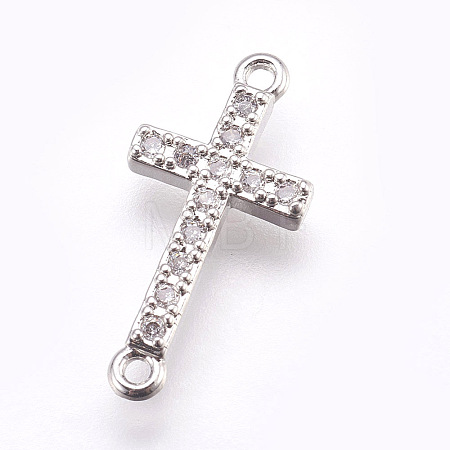 Brass Micro Pave Cubic Zirconia Links LS-ZIRC-E152-43P-RS-1