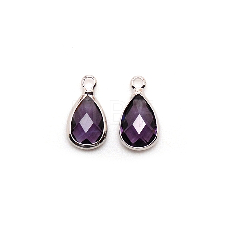 Faceted Glass Pendants FIND-WH0097-40B-1