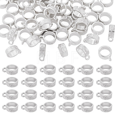 50Pcs Tibetan Style Alloy Tube Bails TIBE-TAD0001-01S-1